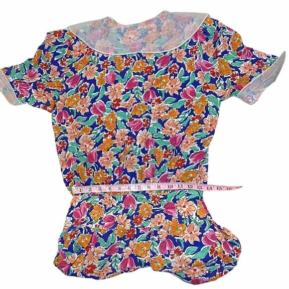 Neiman Marcus Vintage Floral Tropical Print Midi Dress Size 10 - Picture 14 of 16